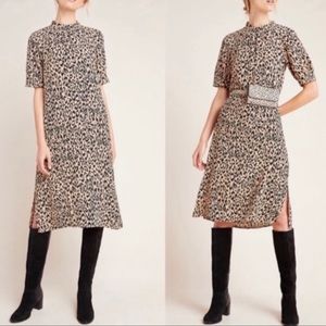 Anthropologie Leopard Print McMenzie Dress